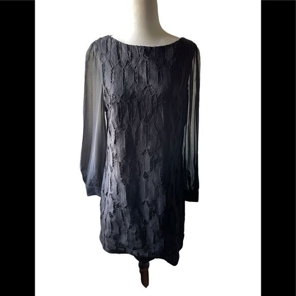 𝅺JUDITH & Charles black Long sleeve sheath dress size 6 - Picture 1 of 12